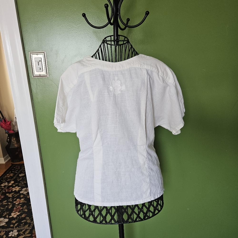 Vintage Significance Linen Blouse Embroidery